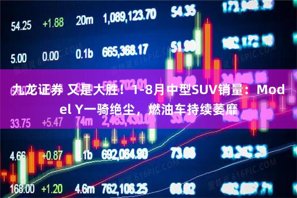 九龙证券 又是大胜！1-8月中型SUV销量：Model Y一骑绝尘，燃油车持续萎靡